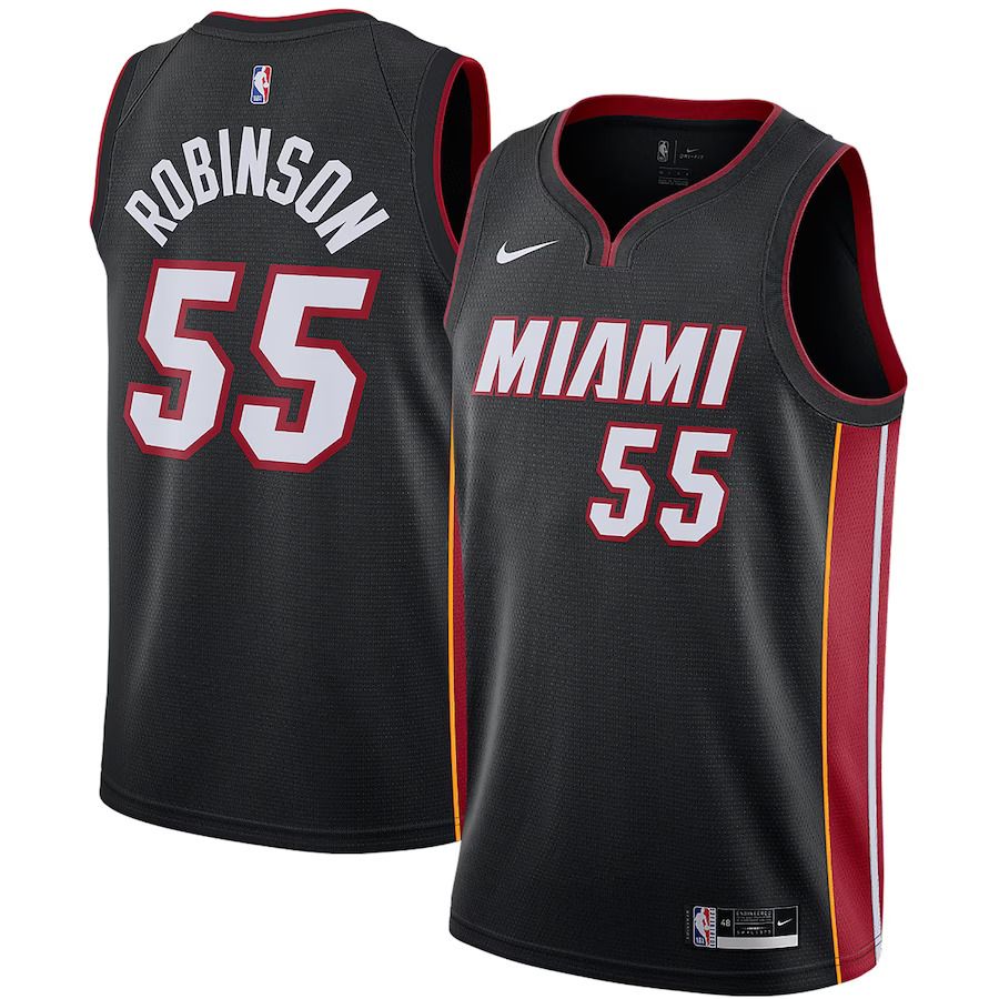 Men Miami Heat #55 Duncan Robinson Nike Black Swingman NBA Jersey